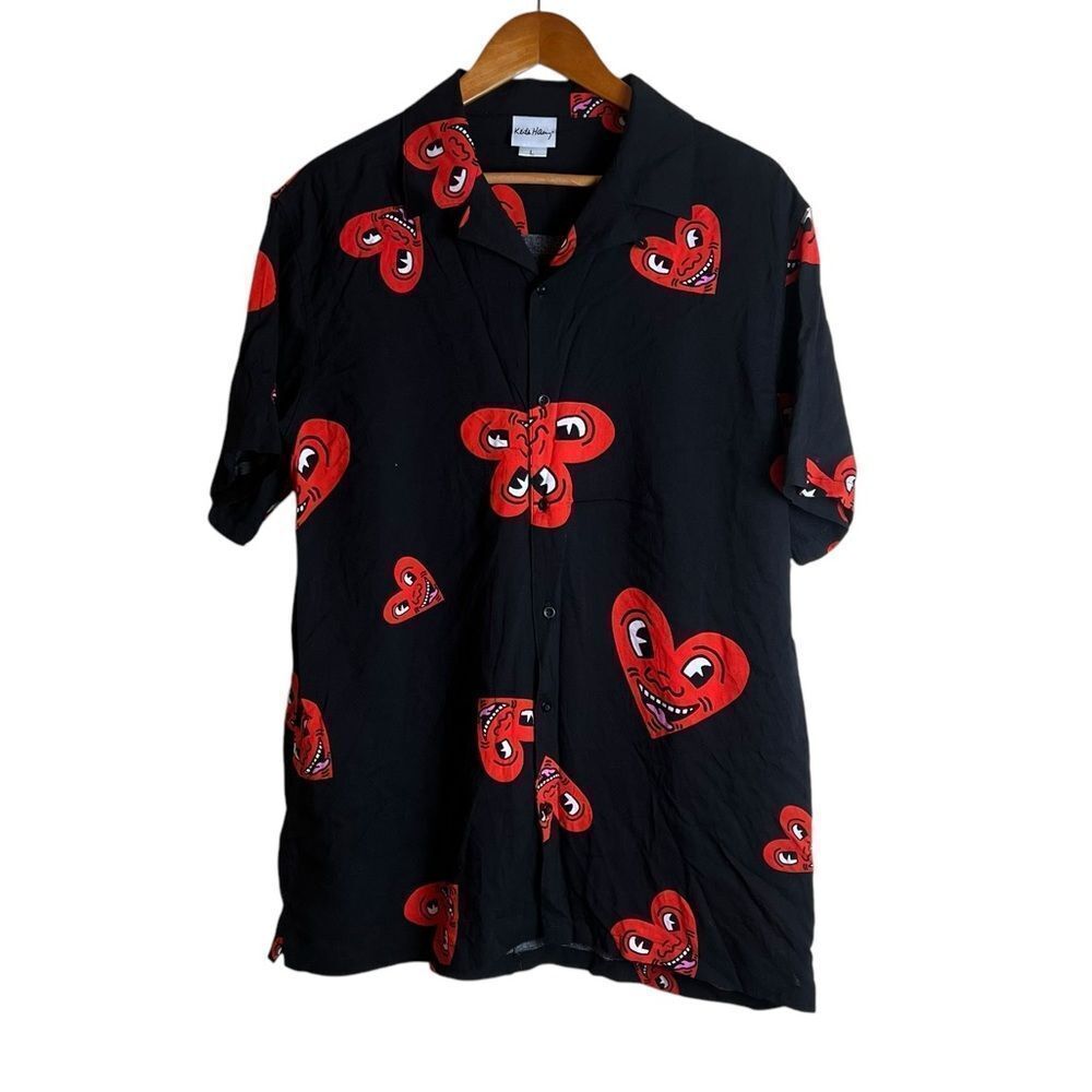 Keith Haring patterned short sleeve button down‎ shirt